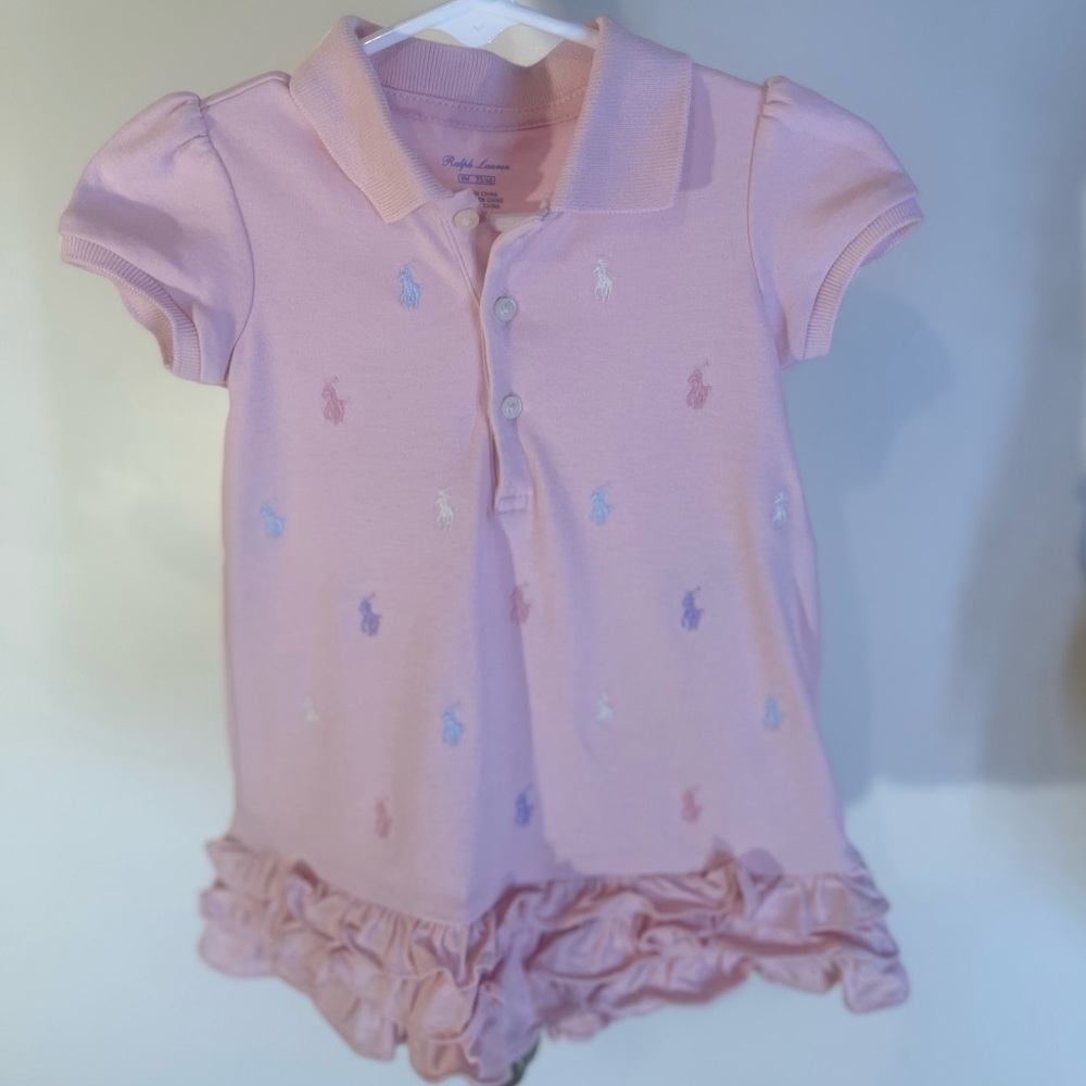 Baby Pink Ralph Lauren Ruffle Bottom Dress